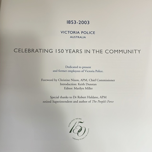 150 year anniversary hardcover book. Victoria police Australia - Picture 2 of 6